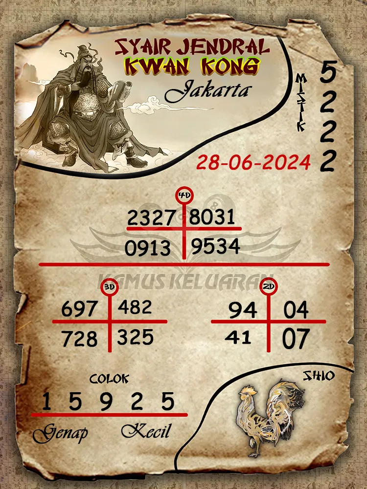 syair jendral kwan kong Jakarta 28 06 2025
