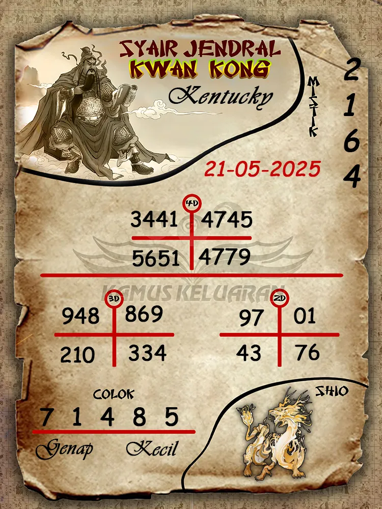 syair jendral kwan kong kentucky 21 05 2025