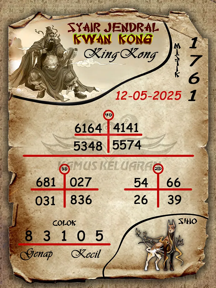 syair jendral kwan kong kingkong 12 05 2025