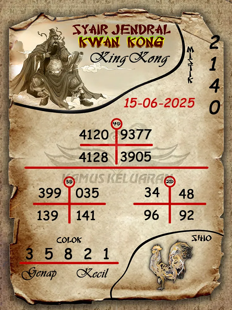 syair jendral kwan kong kingkong 15 06 2025