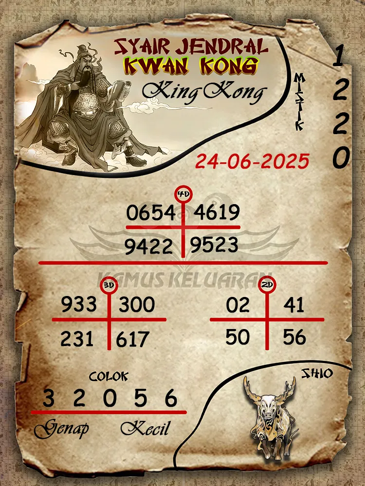 syair jendral kwan kong kingkong 24 06 2025