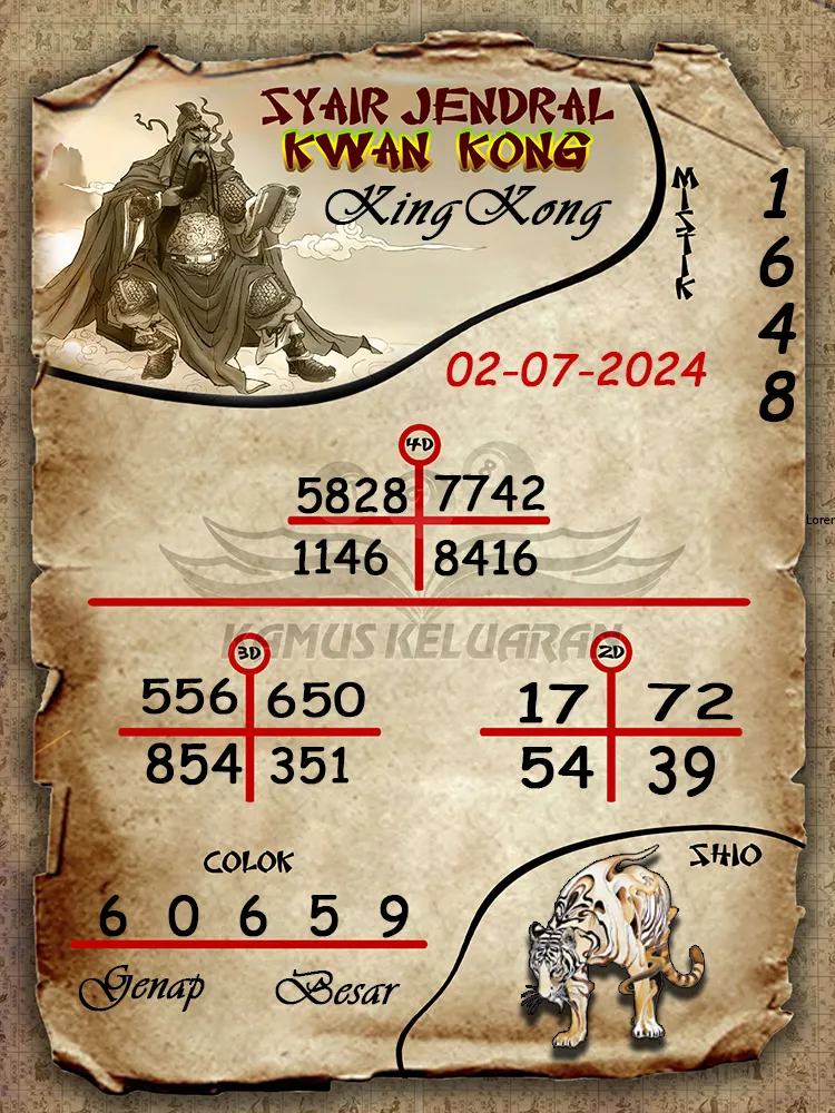 syair jendral kwan kong KingKong 02 07 2025