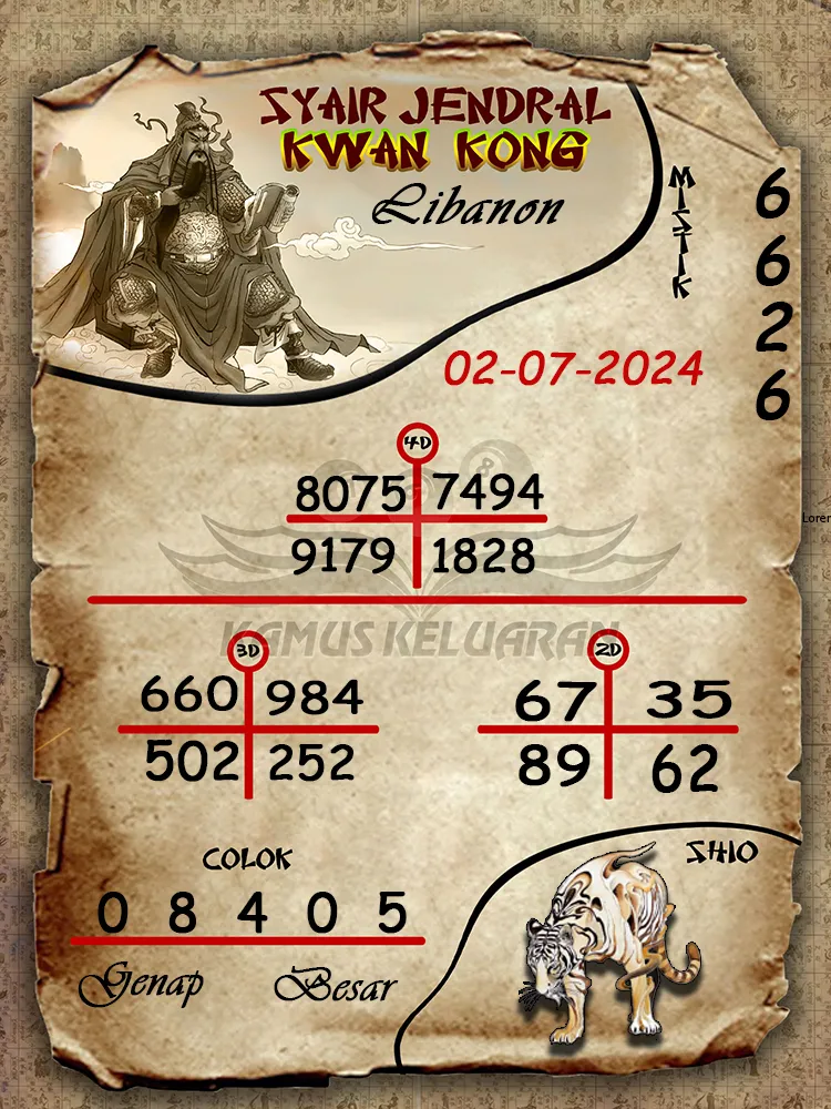 syair jendral kwan kong Libanon 02 07 2025