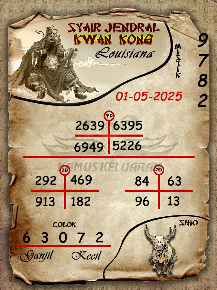 syair jendral kwan kong louisiana 01 05 2025