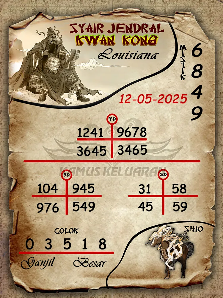 syair jendral kwan kong louisiana 12 05 2025