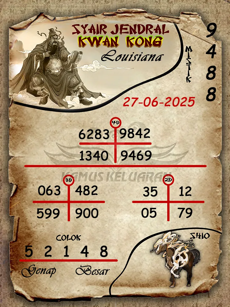 syair jendral kwan kong louisiana 27 06 2025
