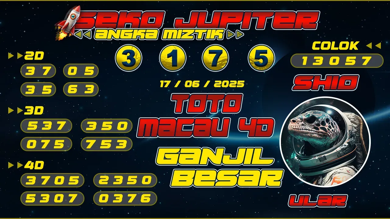 syair Seko Jupiter Toto Macau 4D 17 06 2025