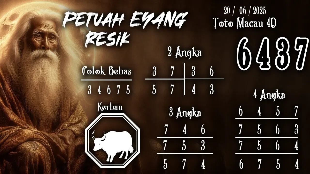 syair Prediksi Eyang Toto Macau 4D 20 06 2025