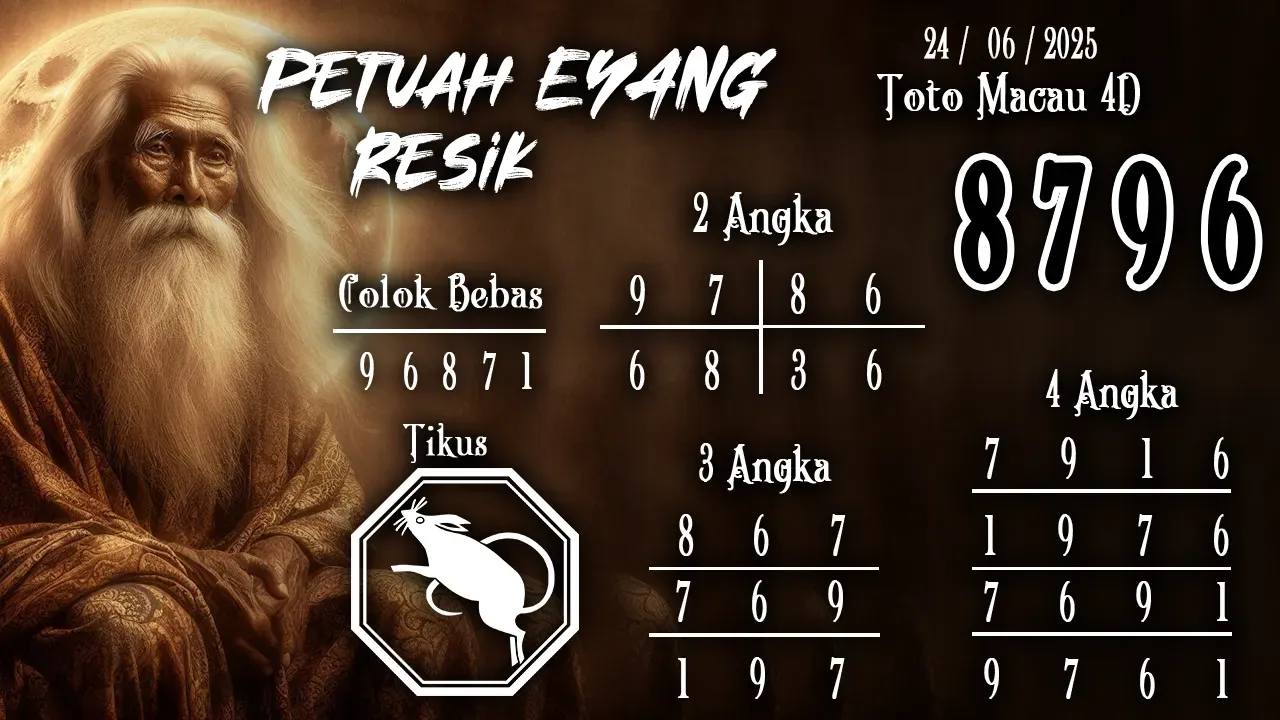 syair Prediksi Eyang Toto Macau 4D 24 06 2025
