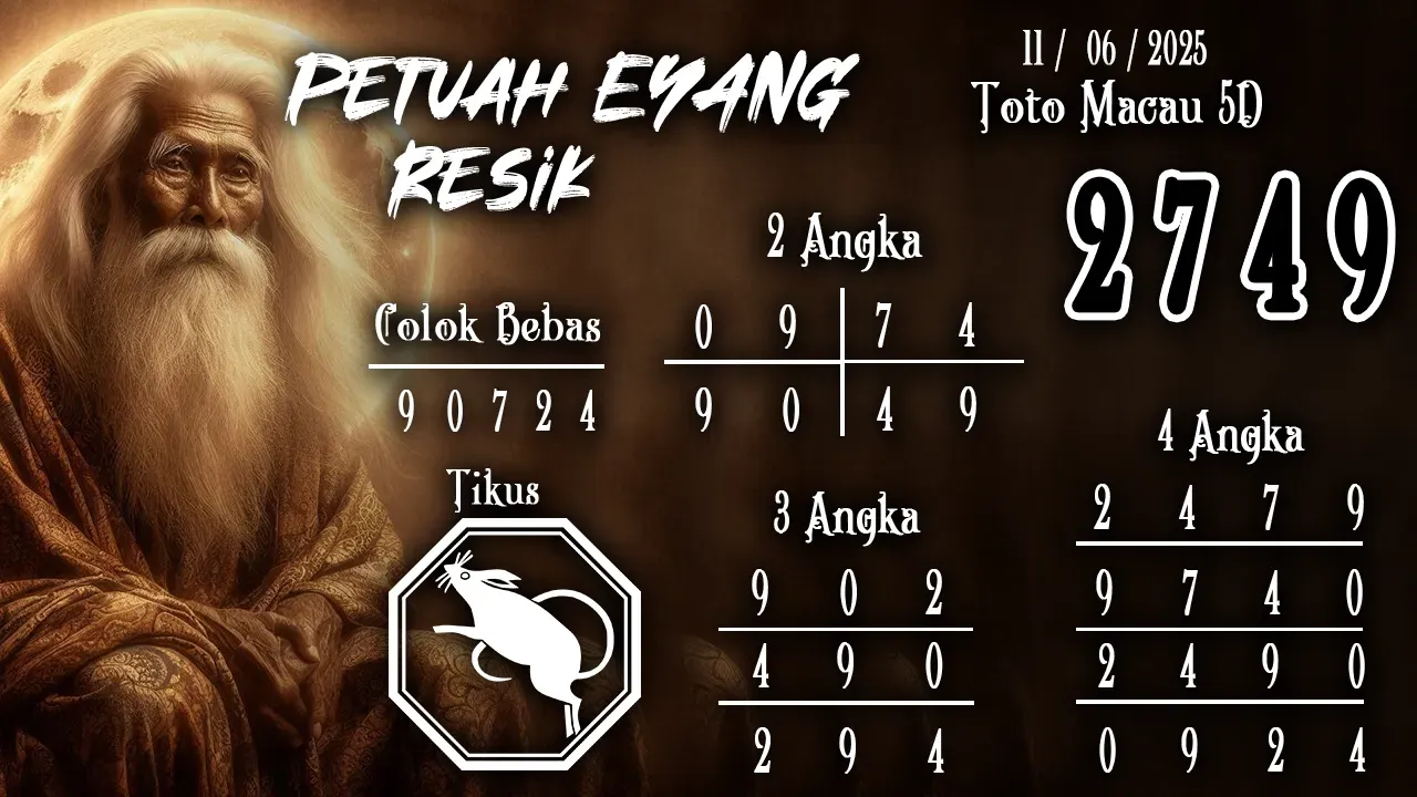 syair Prediksi Eyang Toto Macau 5D