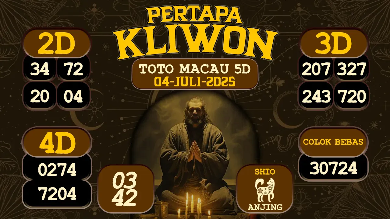 syair Pertapa Kliwon Toto Macau 5D 04 07 2025