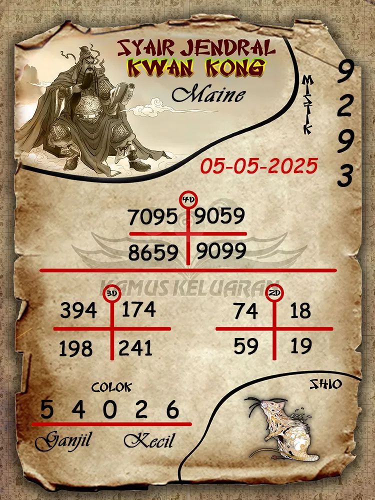 syair jendral kwan kong maine 05 05 2025