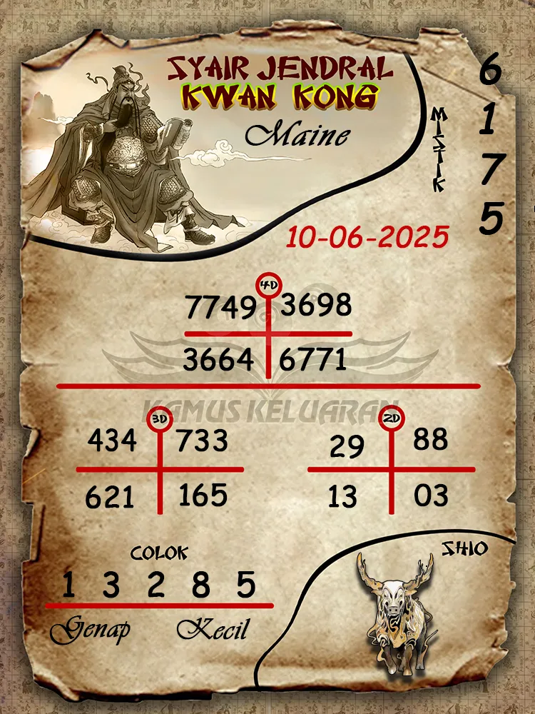 syair jendral kwan kong maine 10 06 2025