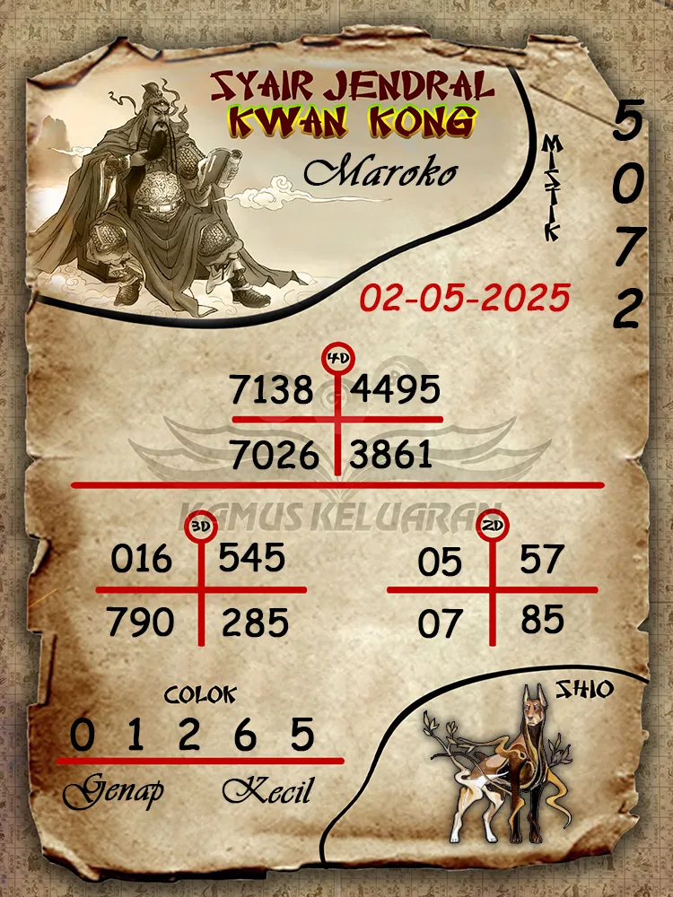 syair jendral kwan kong maroko 02 05 2025