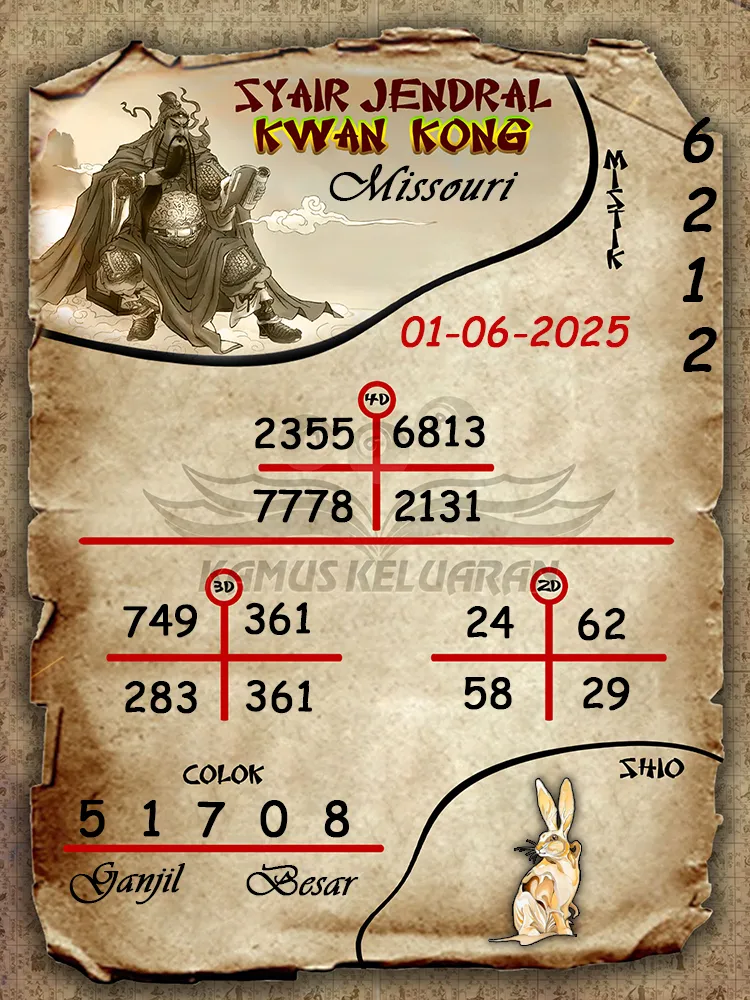 syair jendral kwan kong missouri 01 06 2025