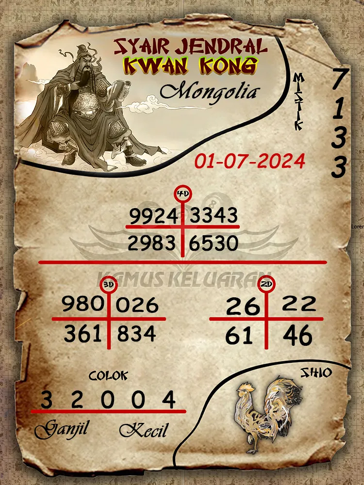 syair jendral kwan kong Mongolia 01 07 2025