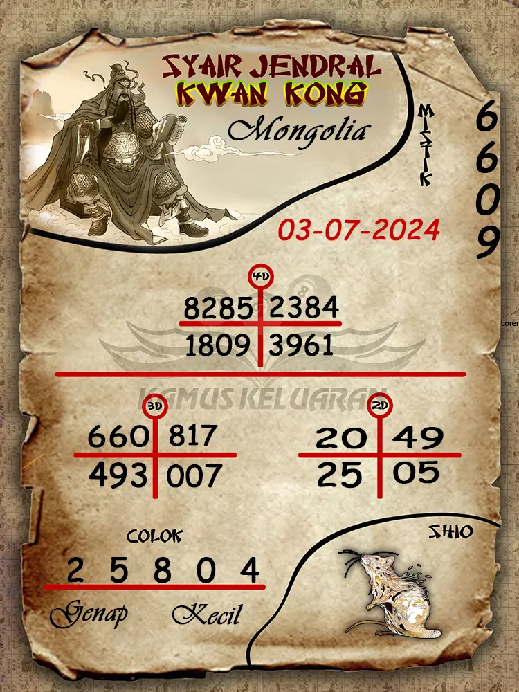 syair jendral kwan kong Mongolia 03 07 2025
