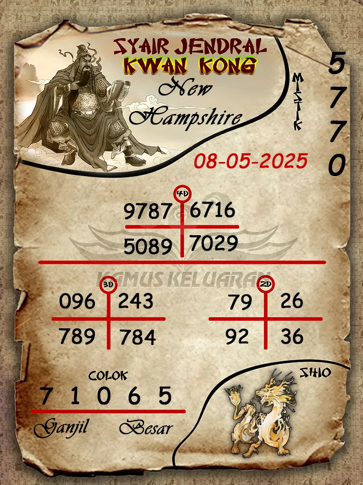 syair jendral kwan kong new hampshire 08 05 2025