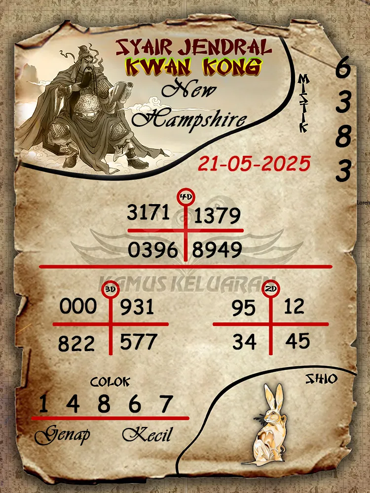 syair jendral kwan kong new hampshire 21 05 2025