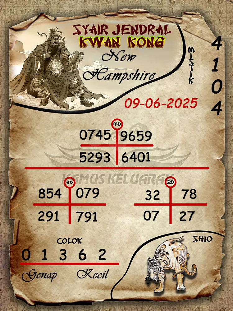 syair jendral kwan kong new hampshire 09 06 2025
