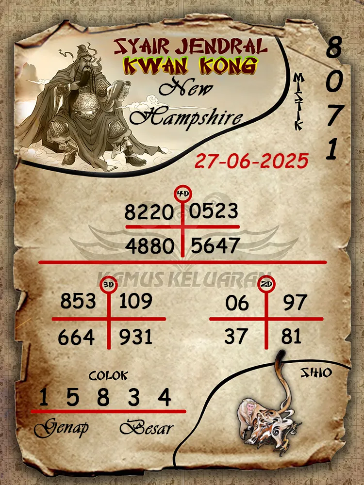 syair jendral kwan kong new hampshire 27 06 2025
