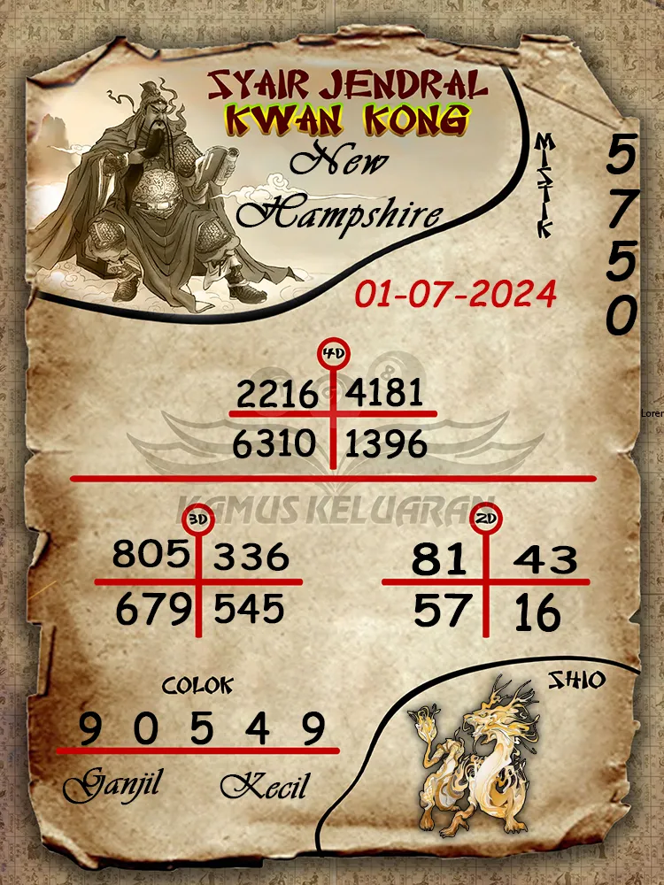 syair jendral kwan kong New Hampshire 01 07 2025
