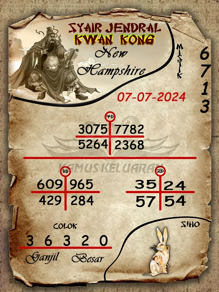 syair jendral kwan kong New Hampshire 07 07 2025
