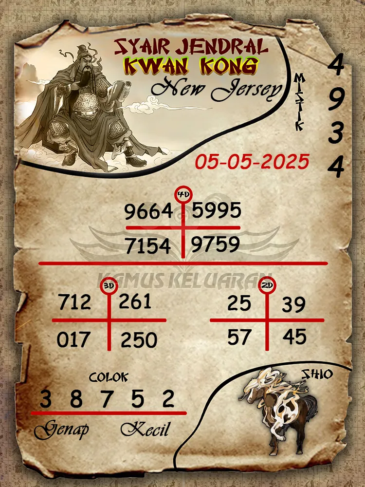 syair jendral kwan kong new jersey 05 05 2025