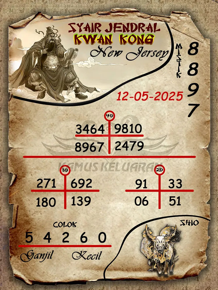 syair jendral kwan kong new jersey 12 05 2025