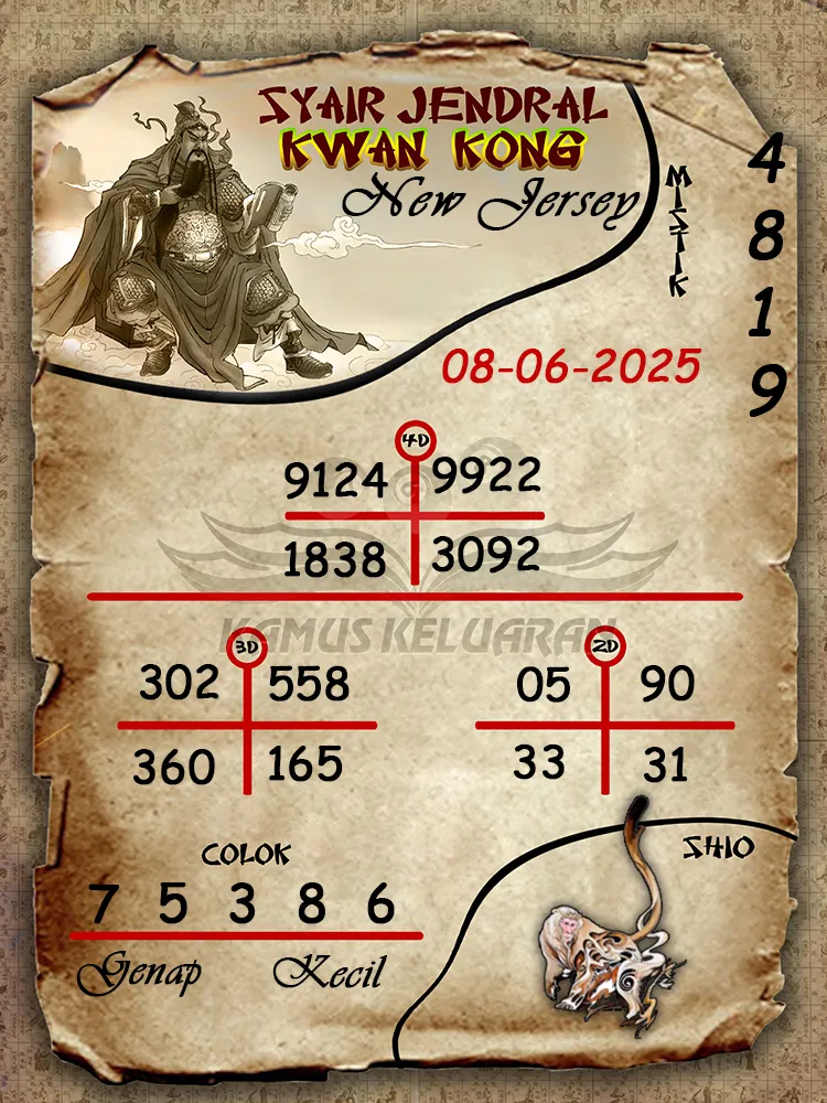 syair jendral kwan kong new jersey 08 06 2025