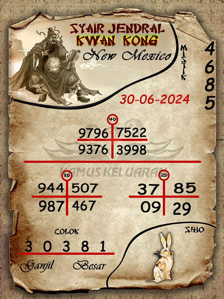 syair jendral kwan kong New Mexico 30 06 2025