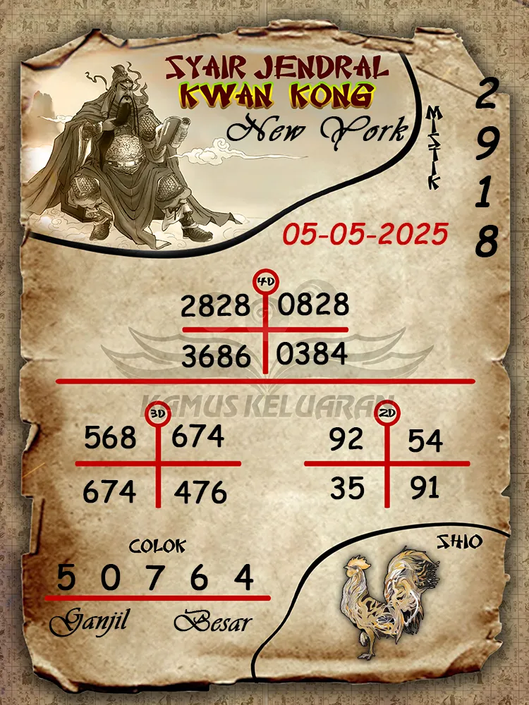 syair jendral kwan kong new york 05 05 2025
