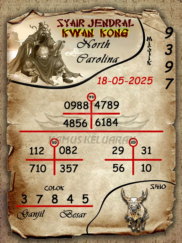 syair jendral kwan kong north carolina 18 05 2025