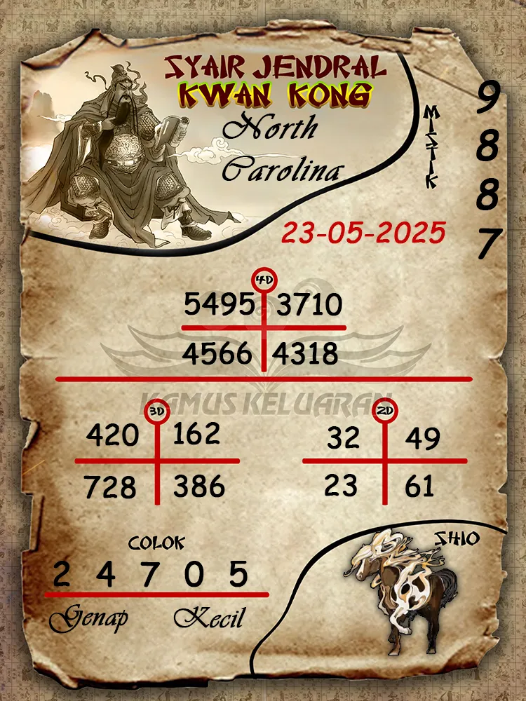 syair jendral kwan kong north carolina 23 05 2025