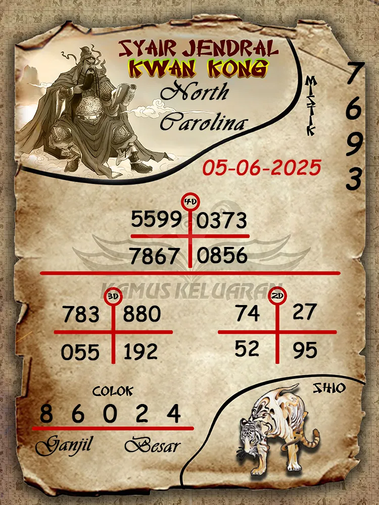 syair jendral kwan kong north carolina 05 06 2025