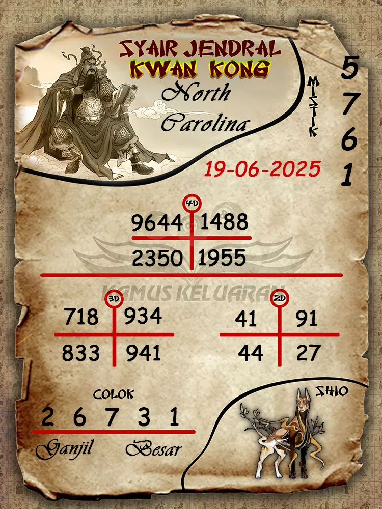 syair jendral kwan kong north carolina 19 06 2025