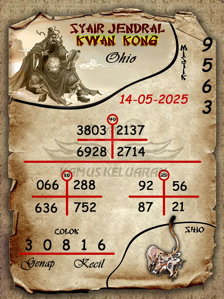 syair jendral kwan kong ohio 14 05 2025