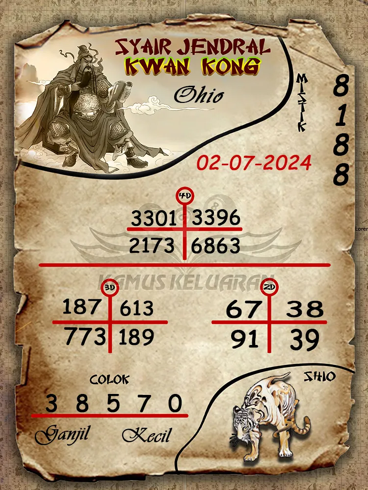 syair jendral kwan kong Ohio 02 07 2025