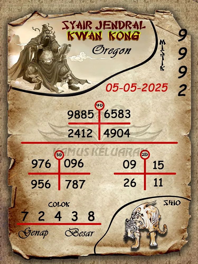 syair jendral kwan kong oregon 05 05 2025