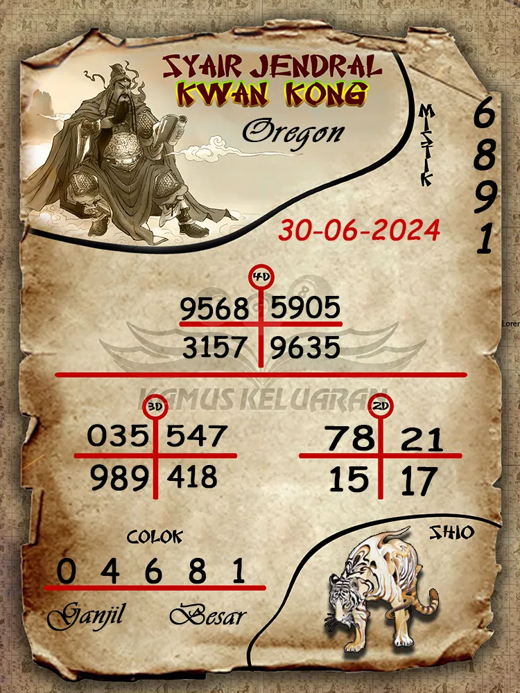 syair jendral kwan kong Oregon 30 06 2025