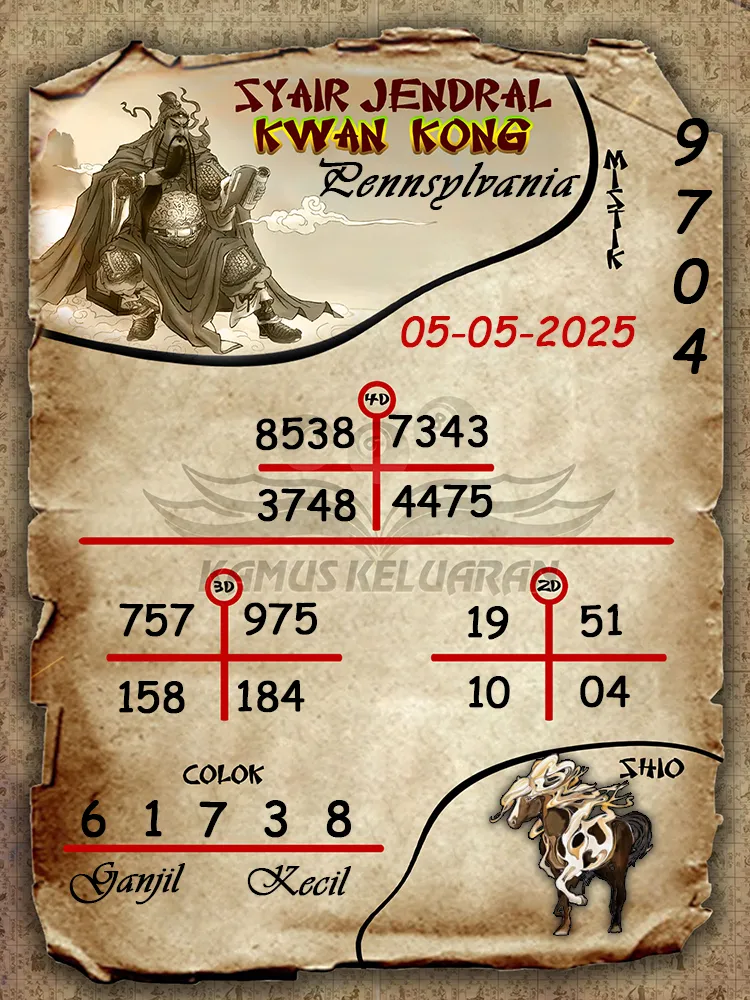 syair jendral kwan kong pennsylvania 05 05 2025