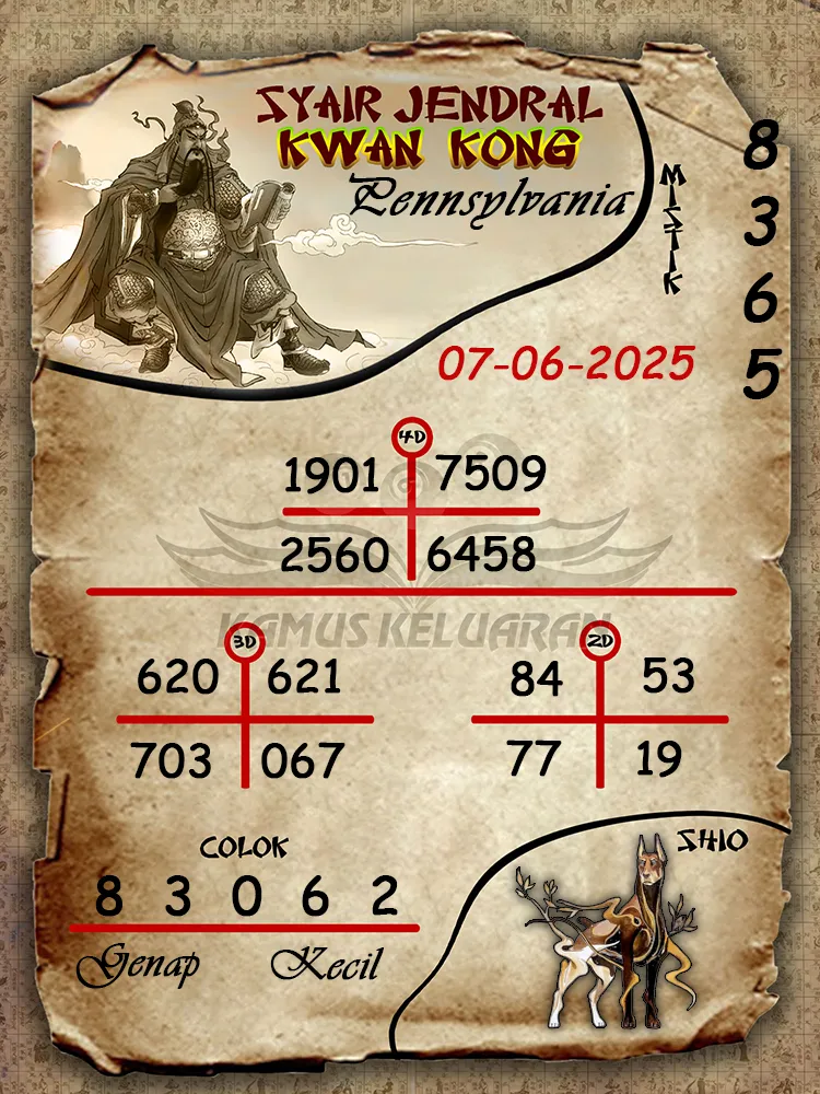 syair jendral kwan kong pennsylvania 07 06 2025