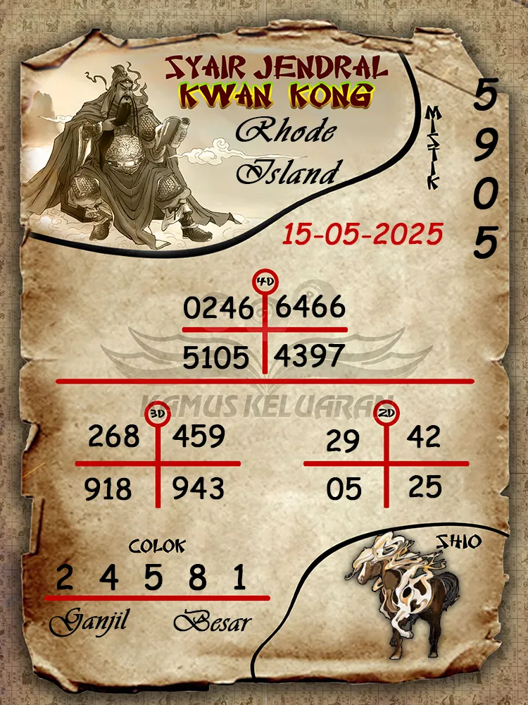 syair jendral kwan kong rhode island 15 05 2025