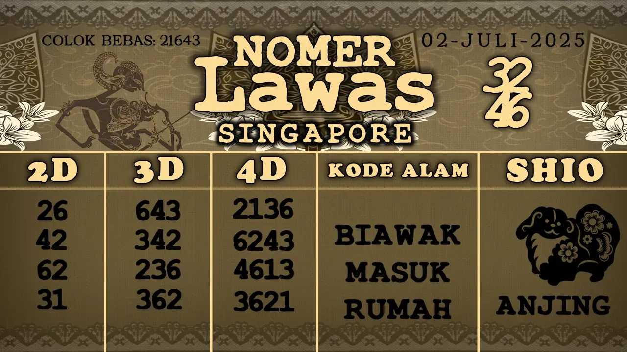 syair Nomer Lawas Singapore 02 07 2025
