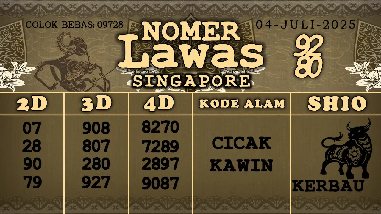 syair Nomer Lawas Singapore 04 07 2025