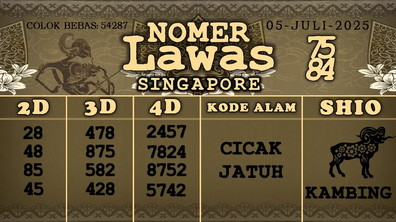 syair Nomer Lawas Singapore 05 07 2025