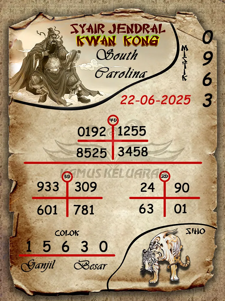 syair jendral kwan kong south carolina 22 06 2025