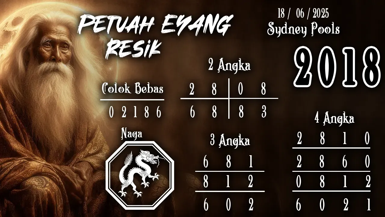 syair Prediksi Eyang Sydney Pools 18 06 2025
