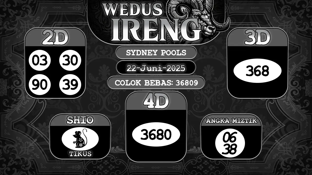syair Wedus Ireng Sydney Pools 22 06 2025