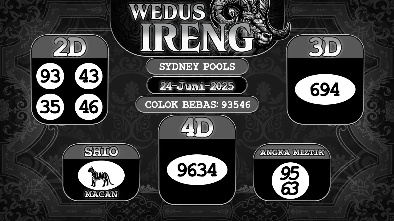 syair Wedus Ireng Sydney Pools 24 06 2025